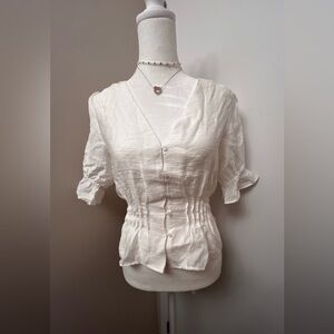 🌹5 for $50🌹 H&M White Button-Up Short Sleeve Blouse